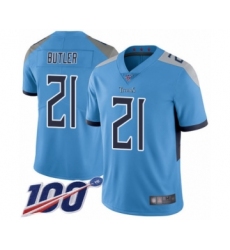 Men's Tennessee Titans #21 Malcolm Butler Light Blue Alternate Vapor Untouchable Limited Player 100th Season Football Jersey