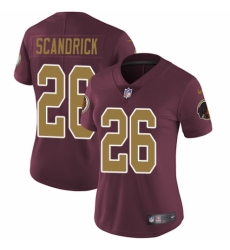 Women's Nike Washington Redskins #26 Orlando Scandrick Burgundy Red/Gold Number Alternate 80TH Anniversary Vapor Untouchable Limited Player NFL Jersey