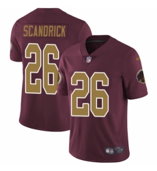 Youth Nike Washington Redskins #26 Orlando Scandrick Burgundy Red/Gold Number Alternate 80TH Anniversary Vapor Untouchable Limited Player NFL Jersey