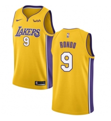 Men's Nike Los Angeles Lakers #9 Rajon Rondo Swingman Gold NBA Jersey - Icon Edition