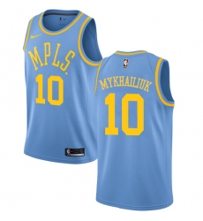 Women's Nike Los Angeles Lakers #10 Sviatoslav Mykhailiuk Swingman Blue Hardwood Classics NBA Jersey