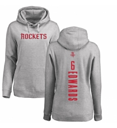 NBA Women's Nike Houston Rockets #6 Vincent Edwards Ash Backer Pullover Hoodie
