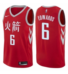 Youth Nike Houston Rockets #6 Vincent Edwards Swingman Red NBA Jersey - City Edition