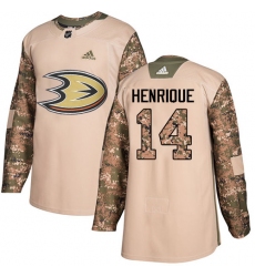 Men's Adidas Anaheim Ducks #14 Adam Henrique Authentic Camo Veterans Day Practice NHL Jersey