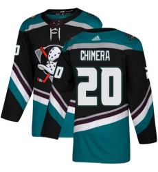 Men's Adidas Anaheim Ducks #20 Jason Chimera Authentic Black Teal Third NHL Jersey