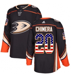 Youth Adidas Anaheim Ducks #20 Jason Chimera Authentic Black USA Flag Fashion NHL Jersey