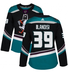 Women's Adidas Anaheim Ducks #39 Joseph Blandisi Authentic Black Teal Third NHL Jersey