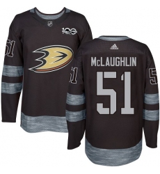 Men's Adidas Anaheim Ducks #51 Blake McLaughlin Authentic Black 1917-2017 100th Anniversary NHL Jersey