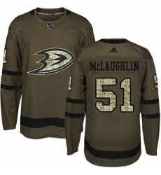 Youth Adidas Anaheim Ducks #51 Blake McLaughlin Authentic Green Salute to Service NHL Jersey