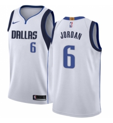 Men's Nike Dallas Mavericks #6 DeAndre Jordan Swingman White NBA Jersey - Association Edition