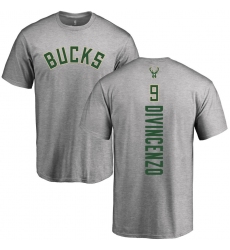 NBA Nike Milwaukee Bucks #9 Donte DiVincenzo Ash Backer T-Shirt
