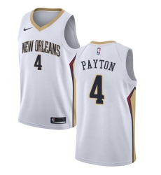 Men's Nike New Orleans Pelicans #4 Elfrid Payton Authentic White NBA Jersey - Association Edition
