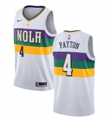 Men's Nike New Orleans Pelicans #4 Elfrid Payton Swingman White NBA Jersey - City Edition