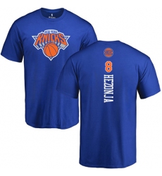 NBA Nike New York Knicks #8 Mario Hezonja Royal Blue Backer T-Shirt