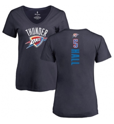 NBA Women's Nike Oklahoma City Thunder #5 Devon Hall Navy Blue Backer T-Shirt