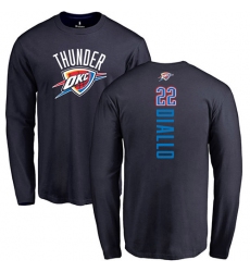 NBA Nike Oklahoma City Thunder #22 Hamidou Diallo Navy Blue Backer Long Sleeve T-Shirt