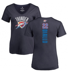 NBA Women's Nike Oklahoma City Thunder #22 Hamidou Diallo Navy Blue Backer T-Shirt