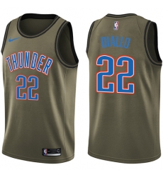 Youth Nike Oklahoma City Thunder #22 Hamidou Diallo Swingman Green Salute to Service NBA Jersey
