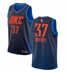 Men's Nike Oklahoma City Thunder #37 Kevin Hervey Swingman Navy Blue NBA Jersey Statement Edition