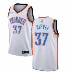 Men's Nike Oklahoma City Thunder #37 Kevin Hervey Swingman White NBA Jersey - Association Edition