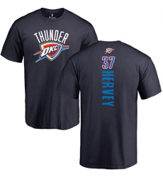 NBA Nike Oklahoma City Thunder #37 Kevin Hervey Navy Blue One Color Backer T-Shirt