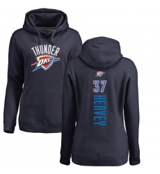 NBA Women's Nike Oklahoma City Thunder #37 Kevin Hervey Navy Blue Backer Pullover Hoodie