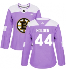 Women's Adidas Boston Bruins #44 Nick Holden Authentic Purple Fights Cancer Practice NHL Jersey