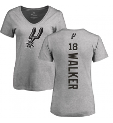 NBA Women's Nike San Antonio Spurs #18 Lonnie Walker Ash Backer T-Shirt