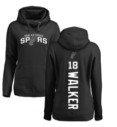 NBA Women's Nike San Antonio Spurs #18 Lonnie Walker Black Backer Pullover Hoodie