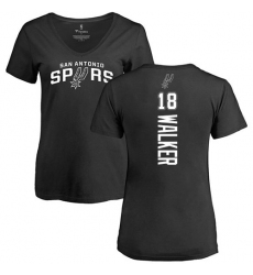 NBA Women's Nike San Antonio Spurs #18 Lonnie Walker Black Backer T-Shirt
