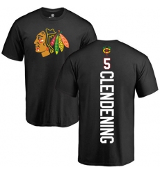 NHL Adidas Chicago Blackhawks #5 Adam Clendening Black Backer T-Shirt