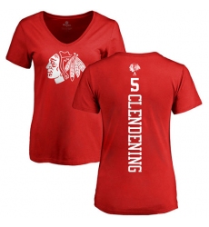 NHL Women's Adidas Chicago Blackhawks #5 Adam Clendening Red One Color Backer T-Shirt