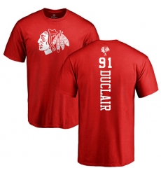 NHL Adidas Chicago Blackhawks #91 Anthony Duclair Red One Color Backer T-Shirt