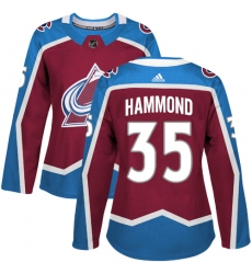 Women's Adidas Colorado Avalanche #35 Andrew Hammond Authentic Burgundy Red Home NHL Jersey