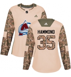 Women's Adidas Colorado Avalanche #35 Andrew Hammond Authentic Camo Veterans Day Practice NHL Jersey
