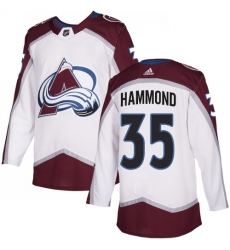 Youth Adidas Colorado Avalanche #35 Andrew Hammond Authentic White Away NHL Jersey