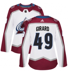 Women's Adidas Colorado Avalanche #49 Samuel Girard Authentic White Away NHL Jersey