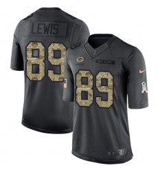 Youth Nike Green Bay Packers #89 Marcedes Lewis Limited Black 2016 Salute to Service NFL Jersey