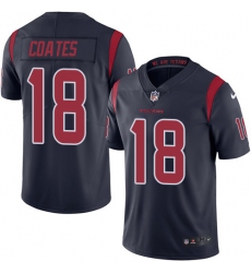 Men's Nike Houston Texans #18 Sammie Coates Limited Navy Blue Rush Vapor Untouchable NFL Jersey