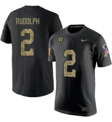 Nike Pittsburgh Steelers #2 Mason Rudolph Black Camo Salute to Service T-Shirt