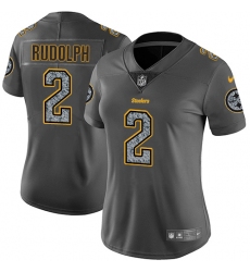 Women's Nike Pittsburgh Steelers #2 Mason Rudolph Gray Static Vapor Untouchable Limited NFL Jersey