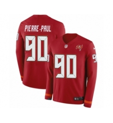 Youth Nike Tampa Bay Buccaneers #90 Jason Pierre-Paul Limited Red Therma Long Sleeve NFL Jersey