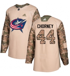 Men's Adidas Columbus Blue Jackets #44 Taylor Chorney Authentic Camo Veterans Day Practice NHL Jersey
