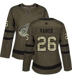 Women's Adidas Detroit Red Wings #26 Thomas Vanek Authentic Green Salute to Service NHL Jersey