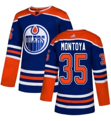 Youth Adidas Edmonton Oilers #35 Al Montoya Authentic Royal Blue Alternate NHL Jersey