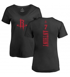NBA Women's Nike Houston Rockets #7 Carmelo Anthony Black One Color Backer Slim-Fit V-Neck T-Shirt