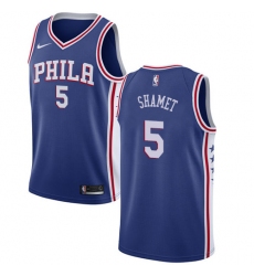 Youth Nike Philadelphia 76ers #5 Landry Shamet Swingman Blue NBA Jersey - Icon Editi