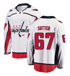 Youth Washington Capitals #67 Riley Sutter Fanatics Branded White Away Breakaway NHL Jersey