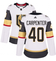 Women's Adidas Vegas Golden Knights #40 Ryan Carpenter Authentic White Away NHL Jersey
