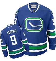 Men's Reebok Vancouver Canucks #9 Brendan Leipsic Premier Royal Blue Third NHL Jersey
